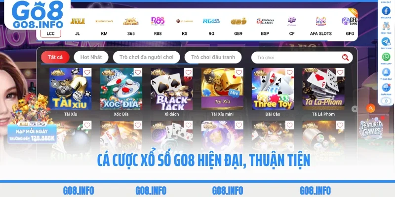 Cá cược xổ số GO8 hiện đại, thuận tiện